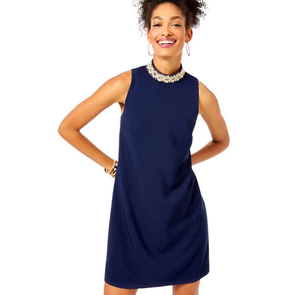 LILLY PULITZER Brandi Stretch Beaded Mini Shift Dress - Women’s Size 4 - New - Picture 1 of 10